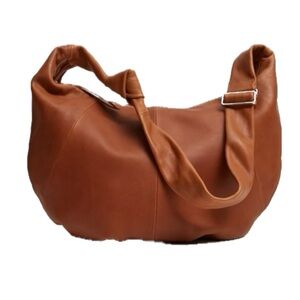 MANGO COGNAC LEATHER BAG